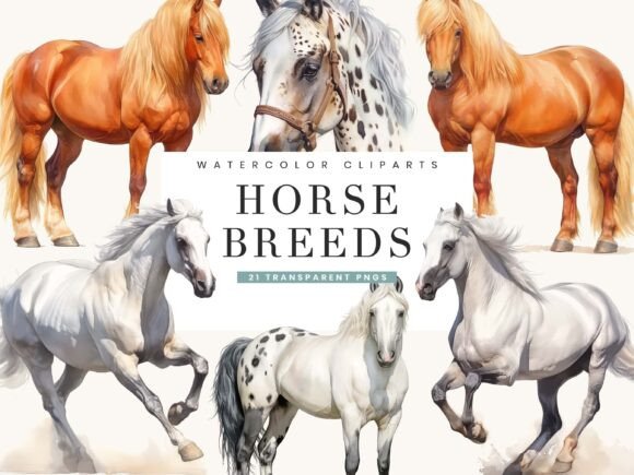 21 Watercolor Horse Breeds Clipart Bundle: A Designer's Guide