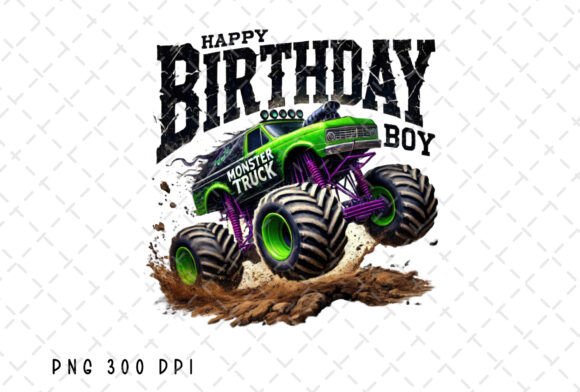 Birthday Boy Monster Truck Kids PNG: A Designer's Go-To Asset for High-Impact Party Graphics