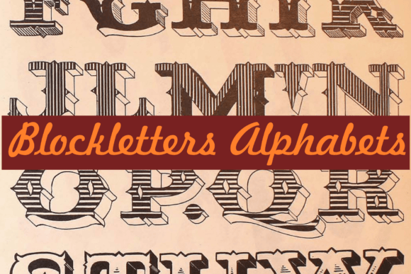 Blockletters Alphabets: A Vintage Font Collection for Timeless Design
