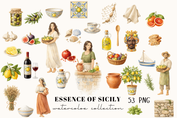 Bring Sicilian Charm to Your Projects with This Clipart
