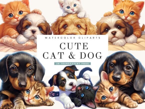 Charming Watercolor Pets for Your Creative Projects