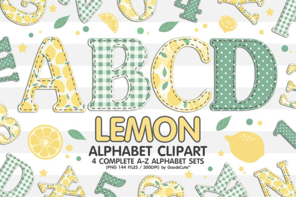 Crafting a Fresh Vibe with Lemon Alphabet Letters Sublimation PNG