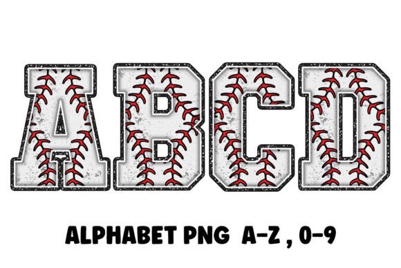 Unleash Your Inner Slugger with Baseball Durty Alphabet Font PNG