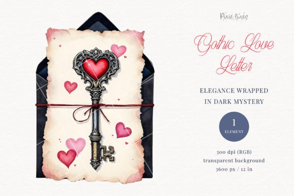 Unveiling the Gothic Love Letter with Key Clipart