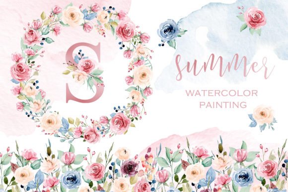 Watercolor Flowers Set Summer: Your Go-To for Vibrant Design